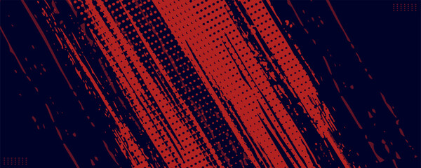 Halftone dots red and blue color pattern gradient grunge texture background. vector modern.
