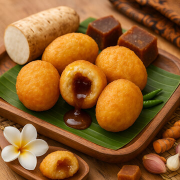 Misro &ndash; Sweet Indonesian Fried Cassava Balls with Palm Sugar Filling