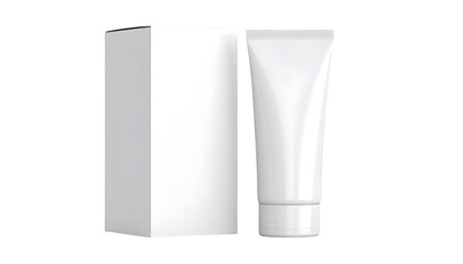 White Tube Cosmetic Product with Clean Gray Packaging Design