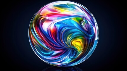 Abstract sphere of swirling colors (1)