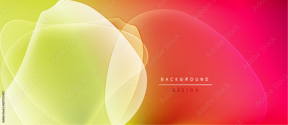 Poster abstract gradient background. overlapping circles create soft, flowing shapes. yellow transitions to