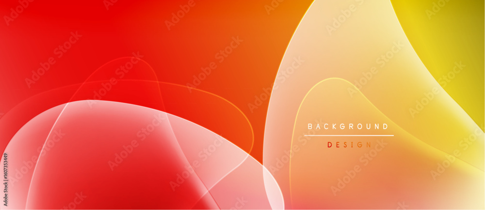 Aufkleber abstract background features flowing shapes, warm colors. gradient transitions create dynamic visual