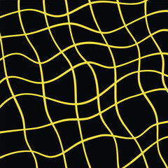  Wavy yellow grid pattern on black background.