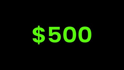 Growing concept Dollar is rising up with money, 0 dollar to 500 dollar making. A success story of making 500 dollars from 0 dollar.
