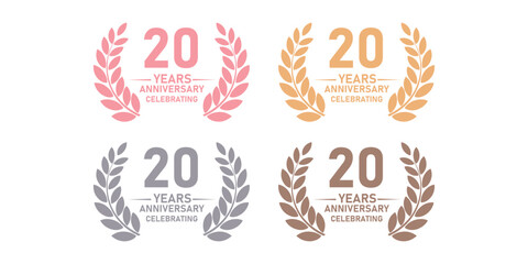 20 Years Anniversary Emblems for Corporate Success and Recognition