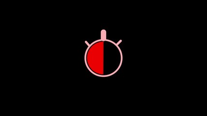 Abstract Red Progress Indicator Animation on Black Background Minimalist Graphic Design Concept - Powered by Adobe