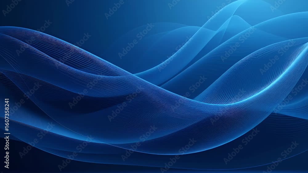 Poster dynamic flowing blue wave patterns for digital technology backgrounds