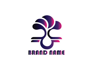 Modern 3D Render of a Gradient Abstract Logo, Brand Identity Design