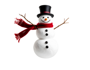 Snowman in Mid-Jump with Arms Raised, Dynamic Action Pose, Isolated PNG