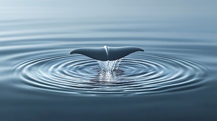 Tail fin silhouette over sparkling sea water high resolution picture