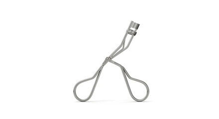 Eyelash Curler Mockup with Blank Stainless Steel Design, Isolated on White with Soft Shadow &ndash; Perfect for Cosmetic Branding, Beauty Tool Packaging, and Product Display