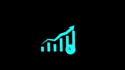Time is Money Concept Animated Chart Rising Arrow and Clock Graphic Illustrating Growth Success - Powered by Adobe