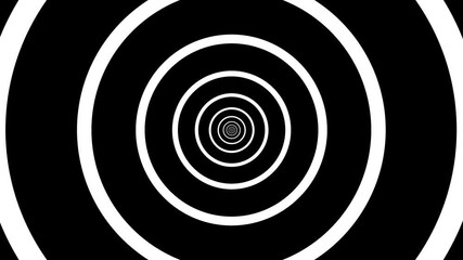 Abstract Black and White Hypnotic Spiral Tunnel Optical Illusion Psychedelic Design Endless - Powered by Adobe