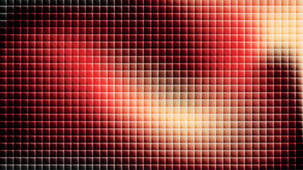 Pixel fractal glass gradient background with purple, pink and yellow blur colors and rippled chrome design. Ribbed lines wallpaper with fluorescent motion and iridescent flow. Vector illustration.