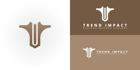 The stylish abstract TI emblem is expertly crafted for a contemporary Fashion and Apparel brand. Its elegant form subtly alludes to garments, capturing a sense of sophistication and modern style.