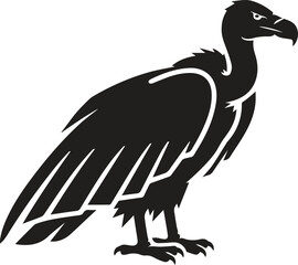Vulture vector silhouette flat illustration design,vulture silhouette vector illustration on white background