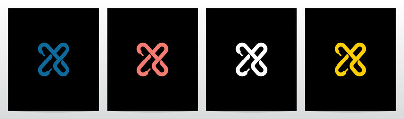 Shoelace Shoestring Bootlace Lace Letter Initial Logo Design X