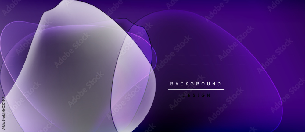 Poster abstract purple design features flowing shapes, gradients. modern background ideal for digital proje
