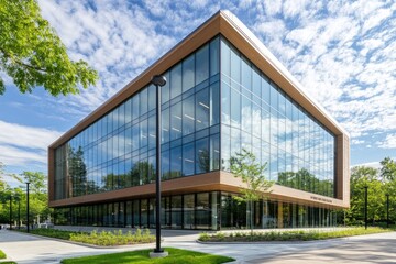 Obraz premium Modern glass office building exterior