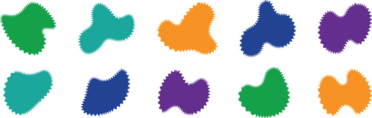 Trendy Vintage Zigzag Frames Set – Editable Colorful Vector Design Elements with Geometric Shapes and Minimal Texture