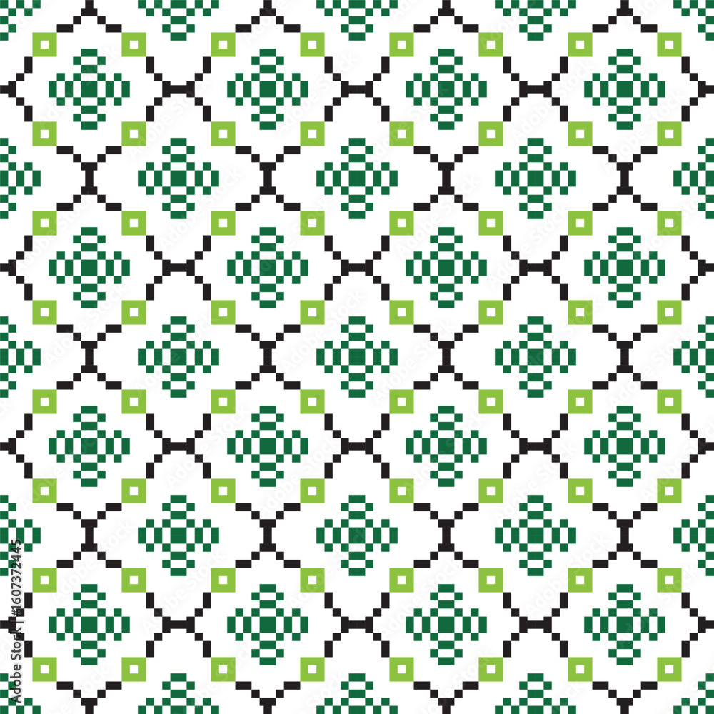 Poster geometric pixel style diamond shape seamless repeatable pattern design