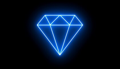 Glowing blue diamond outline