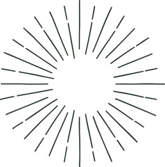 Obraz premium A handdrawn sunburst pattern with radiating lines