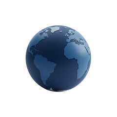 Fototapeta premium Realistic blue earth globe showing continents isolated on transparent background