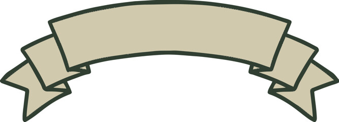 A beige banner or ribbon with a curved design, isolated on a white background, ready for your message