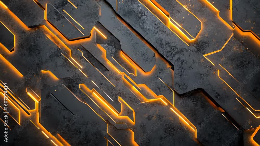 Poster futuristic abstract technology background with glowing lines and metallic texture
