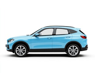 Fototapeta premium Light-blue SUV, side profile, studio shot