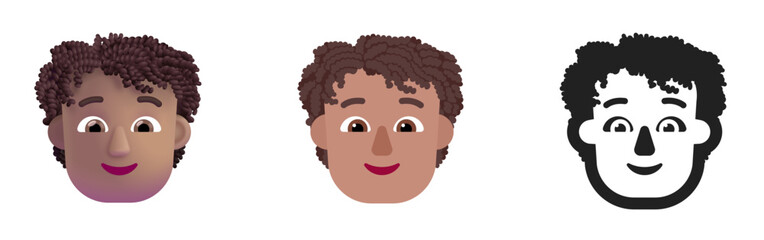 male with curly hair