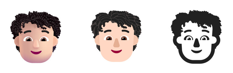 male with curly hair