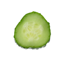 Slice of fresh cucumber isolated on white