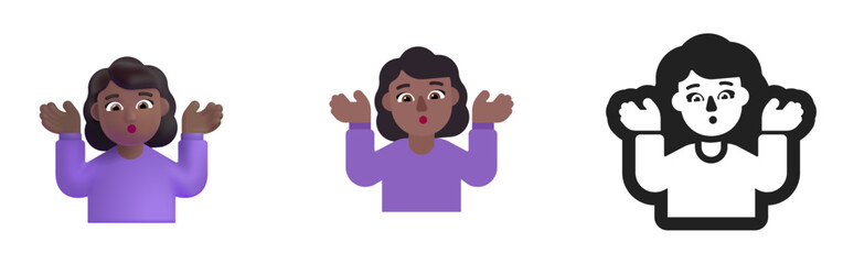 Woman Shrugging
