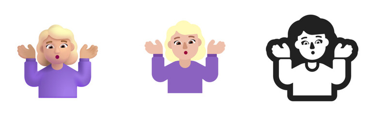 Woman Shrugging
