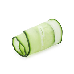Slice of fresh cucumber isolated on white