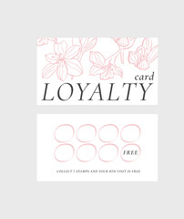 Vector template design for beauty shop loyalty card. Discount card