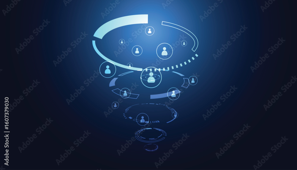 Poster digital swirl of network connections symbolizing data flow and communication in modern tech landscap