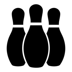 Three bowling pins stand close together in a graphic image representation