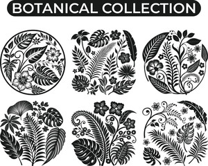 Botanical Line Art Vector Elements | Delicate Floral and Leaf Drawings for Nature-Inspired Design
