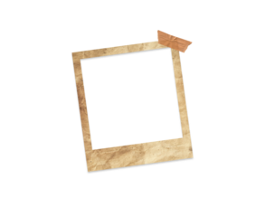 Vintage Polaroid Frame PNG hanging with tep- Old Photo Border with Tape, Photo blank frame material