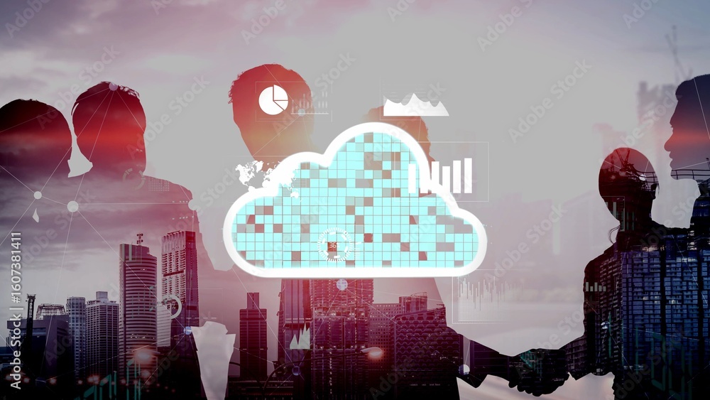 Poster cloud computing, cloud strategy, and cloud technology transforming digital infrastructure with scala