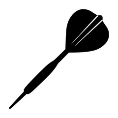 Detailed black silhouette illustration of a dart, showcasing sport equipment design