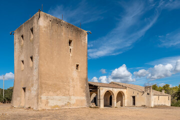 The ancient church of Sant'Isidoro in the countryside of Teulada, Sardinia, Italy