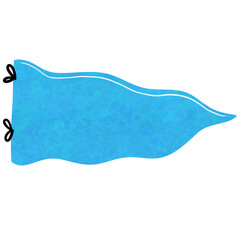 Illustration of Blank Blue Waving Flag.