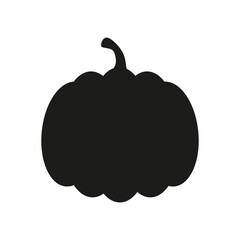 Minimal black pumpkin shape with stem – versatile silhouette for Halloween crafts, autumn themes, and festive decorative graphics.