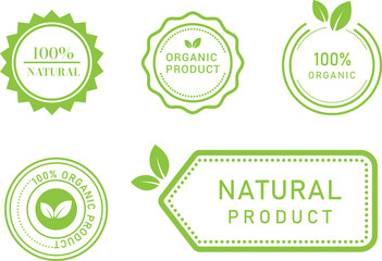 Green Organic & Natural Product Labels Set