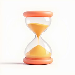 Flowing sand in a modern hourglass symbolizes time passing elegantly