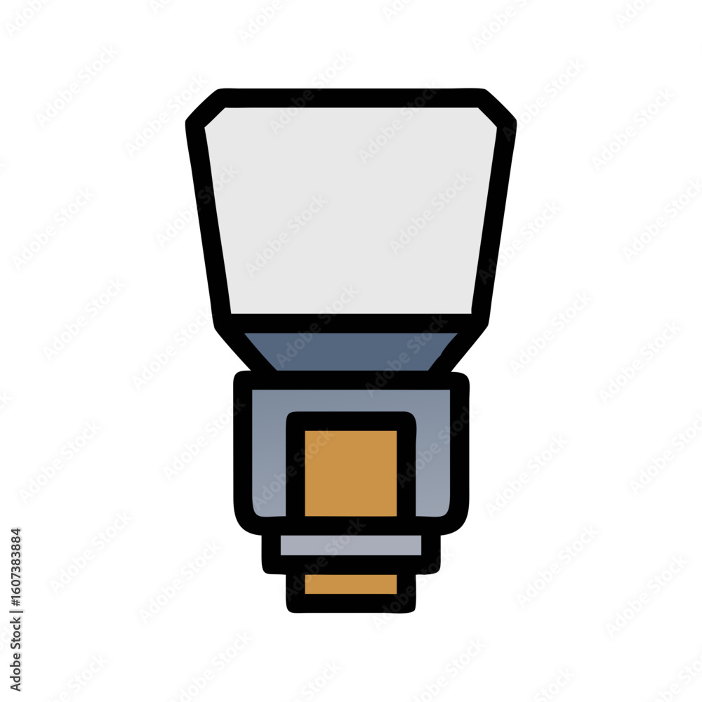 Poster a simplistic visual of camera flash against black background